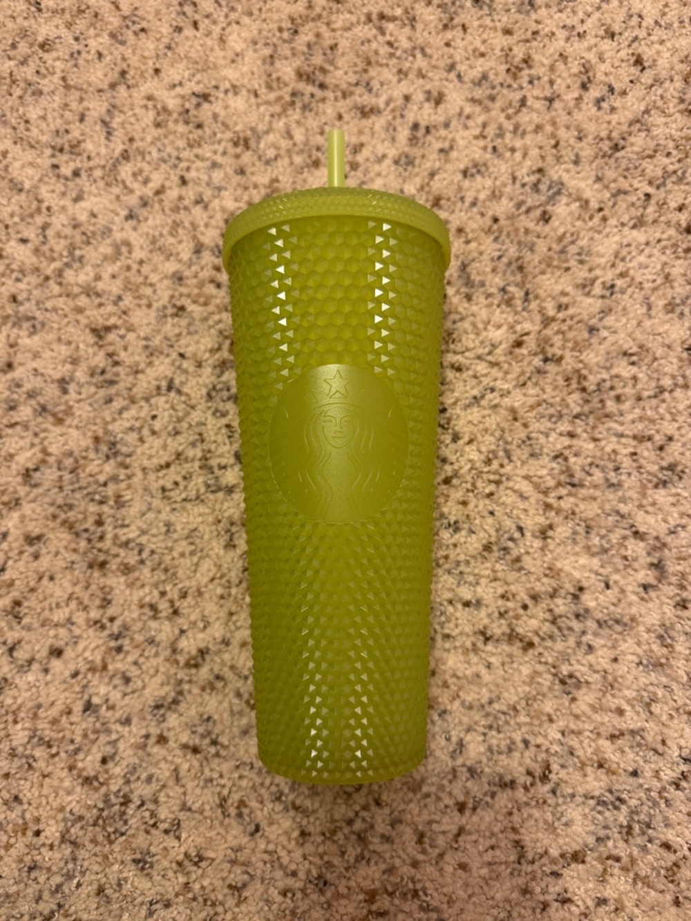 Starbucks Lime Green Studded Cold Cup with Straw- Glow in the Dark